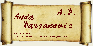 Anda Marjanović vizit kartica